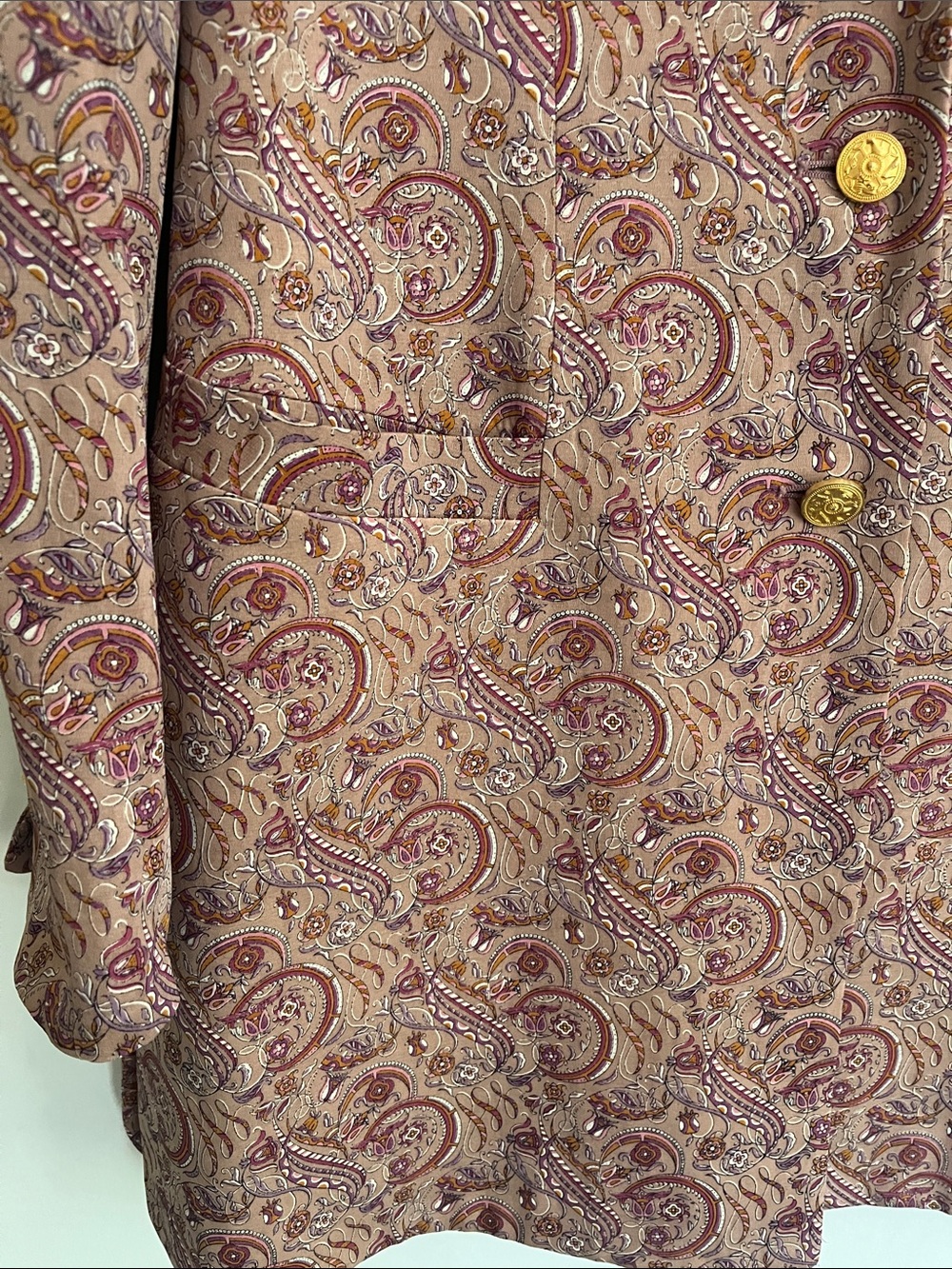 Salvatore Ferragamo Vintage 1990 Blazer Paisley US M Italy - Picture 4 of 8